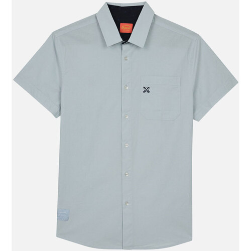 Textiel Heren Overhemden lange mouwen Oxbow Chambray-shirt met korte mouwen CLAMI Blauw