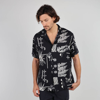 Oxbow Shirt met korte mouwen en Pororoca-print CLOOSE Zwart
