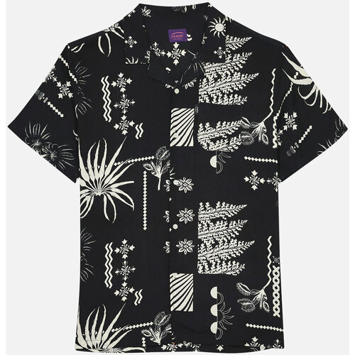 Textiel Heren Overhemden lange mouwen Oxbow Shirt met korte mouwen en Pororoca-print CLOOSE Zwart