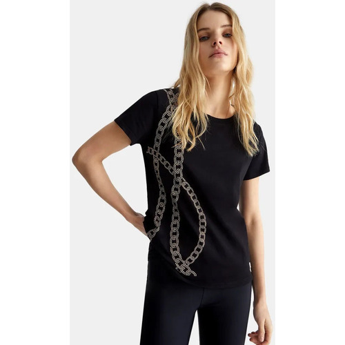 Textiel Dames T-shirts & Polo’s Liu Jo TA4197-J6040 Zwart