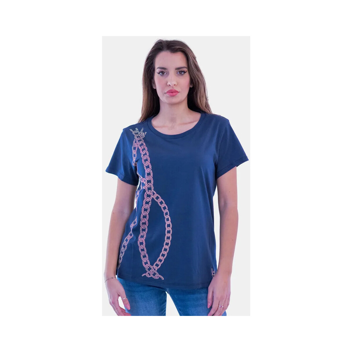 Textiel Dames T-shirts & Polo’s Liu Jo TA4197-J6040 Donkerblauw