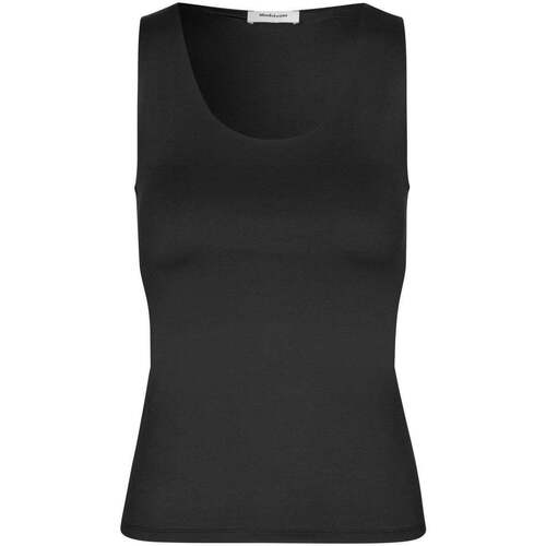 Textiel Dames T-shirts korte mouwen Modström Zwarte basic duurzame top Hima Zwart