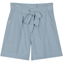 Textiel Dames Korte broeken / Bermuda's Oxbow Een short van viscose-linnen met een riem ORNELLA Blauw