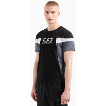 Textiel Heren T-shirts korte mouwen Emporio Armani EA7 3DPT10 PJ02Z Zwart