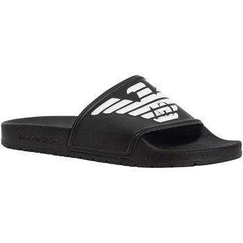 Schoenen Heren slippers Emporio Armani Logo Sliders Zwart