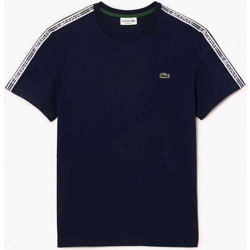 Textiel Heren T-shirts & Polo’s Lacoste Contrast stripe t-shirt Blauw