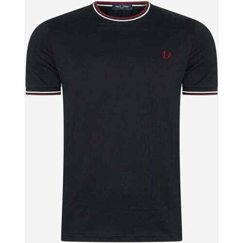 Textiel Heren T-shirts & Polo’s Fred Perry Twin tipped t-shirt Wit