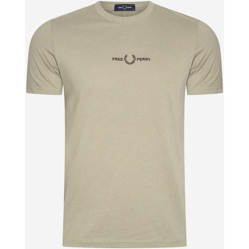 Textiel Heren T-shirts & Polo’s Fred Perry Embroidered t-shirt Grijs