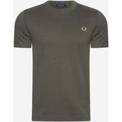 Textiel Heren T-shirts & Polo’s Fred Perry Warped graphic t-shirt Groen