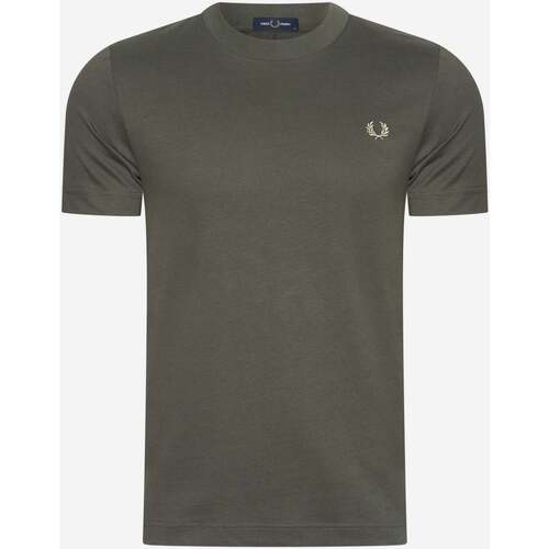 Textiel Heren T-shirts & Polo’s Fred Perry Warped graphic t-shirt Groen