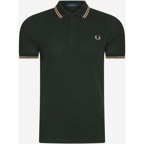 Textiel Heren T-shirts & Polo’s Fred Perry Twin tipped  shirt Groen