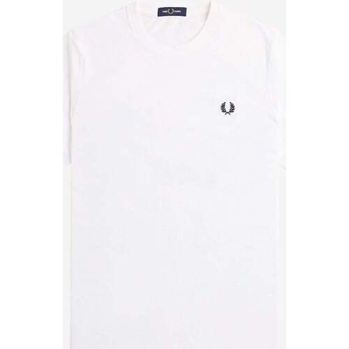 Textiel Heren T-shirts & Polo’s Fred Perry Rear powder laurel graphic tee Wit