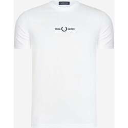 Textiel Heren T-shirts & Polo’s Fred Perry Embroidered t-shirt Wit
