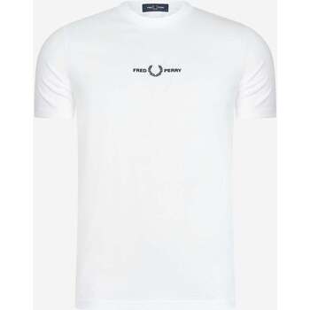 Textiel Heren T-shirts & Polo’s Fred Perry Embroidered t-shirt Wit