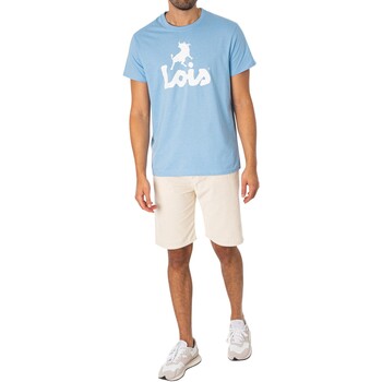 Lois Klassiek T-shirt met logo Blauw