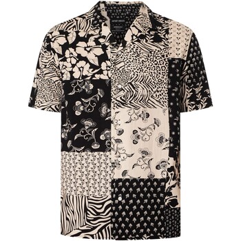 Antony Morato Shirt met korte mouwen en Osaka-patroon Zwart
