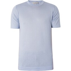Textiel Heren T-shirts korte mouwen John Smedley Lorca welted T-shirt Blauw