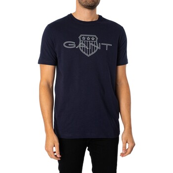 Gant Logo T-shirt Blauw