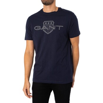 Gant Logo T-shirt Blauw