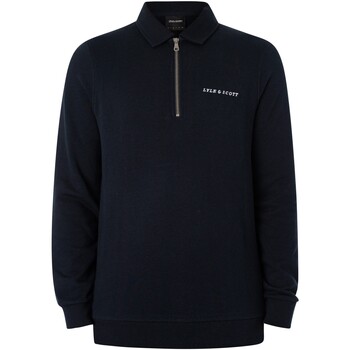 Textiel Heren Sweaters / Sweatshirts Lyle & Scott Loopback geborduurd sweatshirt met kraag Blauw