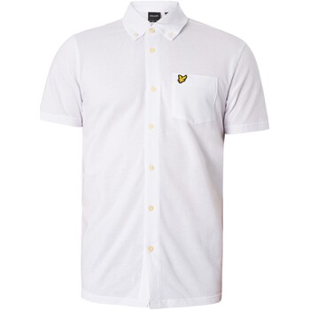 Textiel Heren Overhemden korte mouwen Lyle & Scott Piqué-shirt met korte mouwen Wit