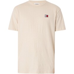 Textiel Heren T-shirts korte mouwen Tommy Jeans Normaal badge-T-shirt Beige