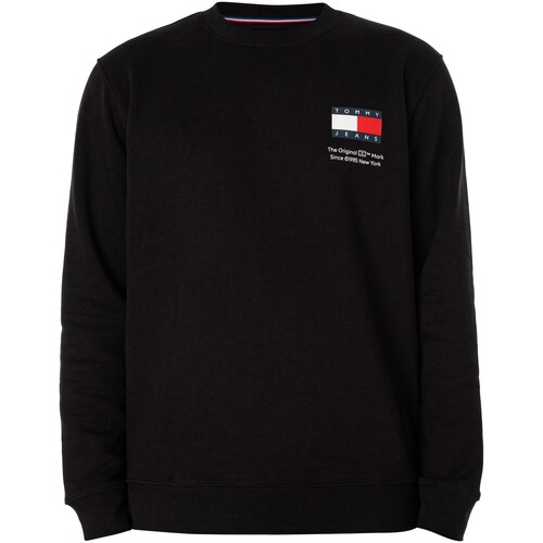 Textiel Heren Sweaters / Sweatshirts Tommy Jeans Normaal essentieel sweatshirt met vlag Zwart