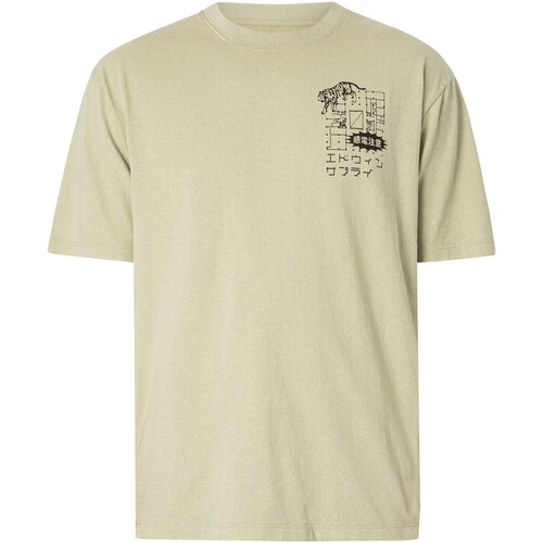 Textiel Heren T-shirts korte mouwen Edwin Gevaarlijke spanning T-shirt Groen