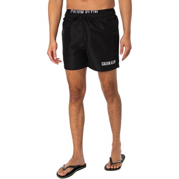 Textiel Heren Zwembroeken/ Zwemshorts Calvin Klein Jeans Zwemshorts met dubbele taille Zwart