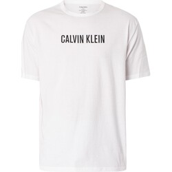 Textiel Heren Pyjama's / nachthemden Calvin Klein Jeans T-shirt met intens krachtlogo Wit