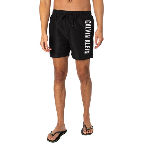 Textiel Heren Zwembroeken/ Zwemshorts Calvin Klein Jeans Zwemshort met middellange trekkoord Zwart