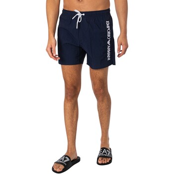Textiel Heren Zwembroeken/ Zwemshorts Emporio Armani Zwemshorts van het merk zijkant Blauw