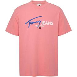 Textiel Heren T-shirts korte mouwen Tommy Jeans  Roze