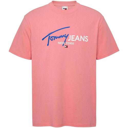 Textiel Heren T-shirts korte mouwen Tommy Jeans  Roze