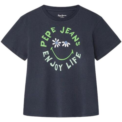 Textiel Meisjes T-shirts korte mouwen Pepe jeans  Blauw