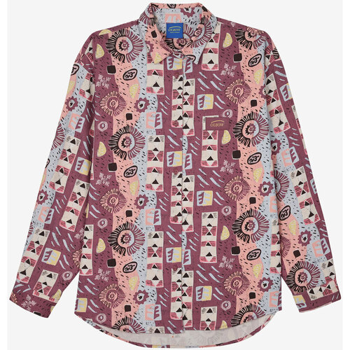 Textiel Dames Overhemden Oxbow Katoenen overhemd met print CHINZA Violet