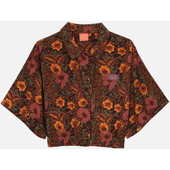 Textiel Dames Overhemden Oxbow Overhemd met korte mouwen en print COLUMBIA Bruin