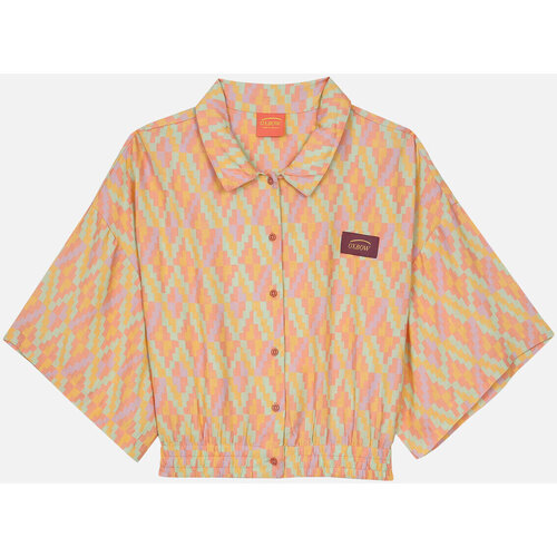 Textiel Dames Overhemden Oxbow Overhemd met korte mouwen en print COLUMBIA Oranje