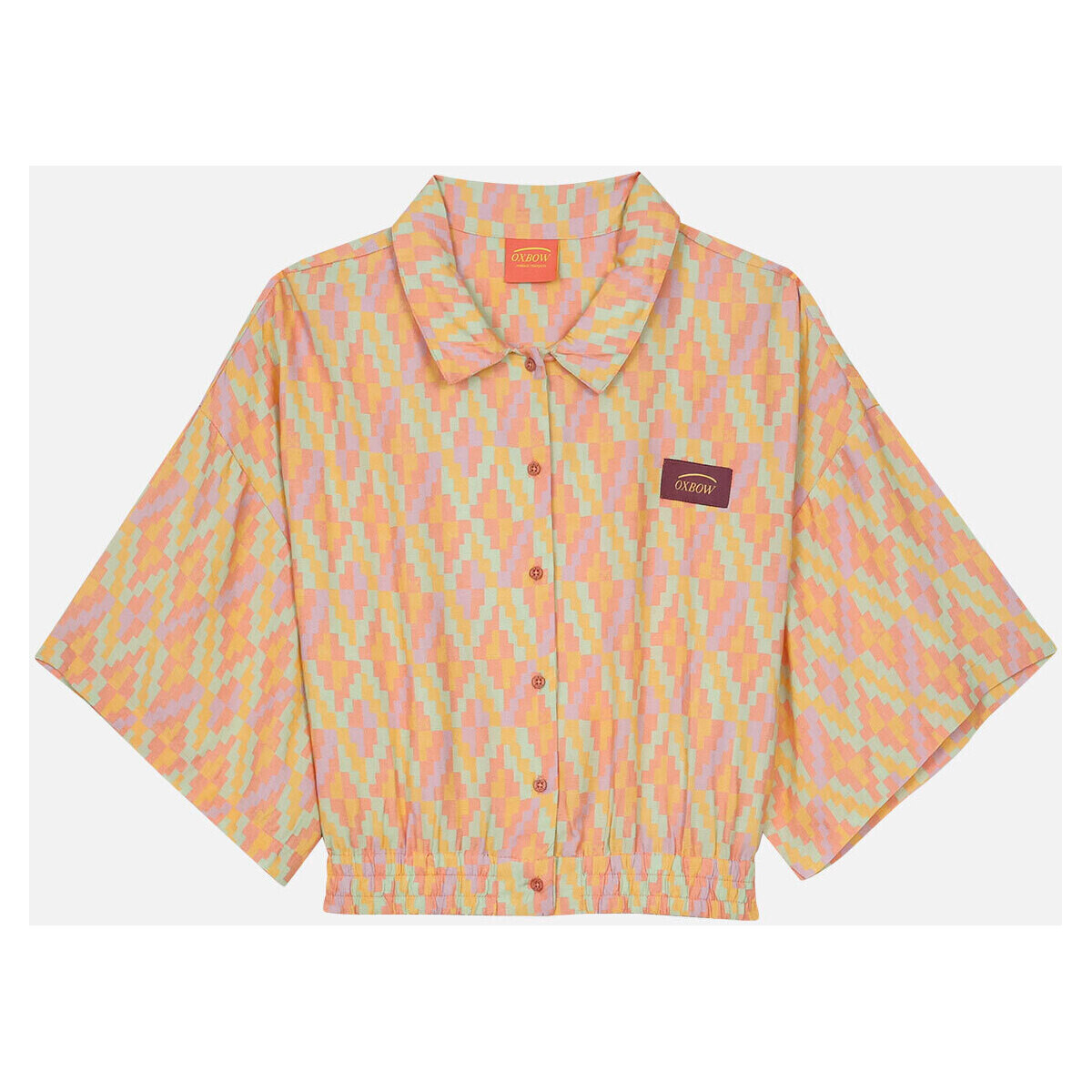 Textiel Dames Overhemden Oxbow Overhemd met korte mouwen en print COLUMBIA Oranje