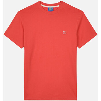 Textiel Heren T-shirts korte mouwen Oxbow Effen 4flo t-shirt geborduurd op de borst TEBAZ Rood