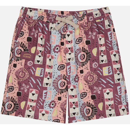 Textiel Dames Korte broeken / Bermuda's Oxbow Korte broek van katoenen canvas met print OKAILO Violet