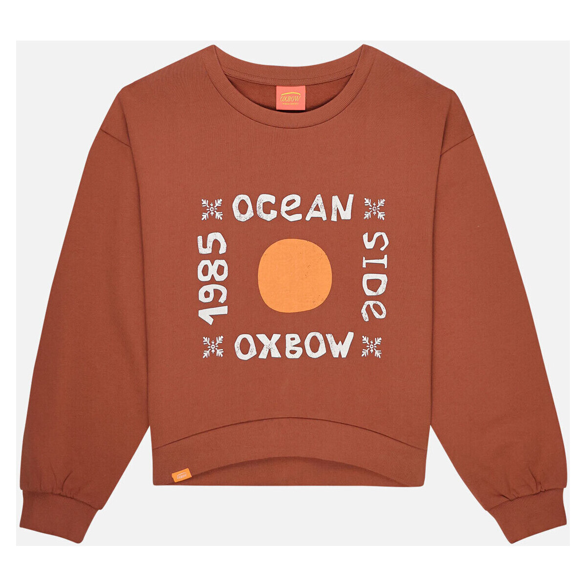 Textiel Dames Sweaters / Sweatshirts Oxbow Sweatshirt met ronde hals en wijde print SARDA Bruin