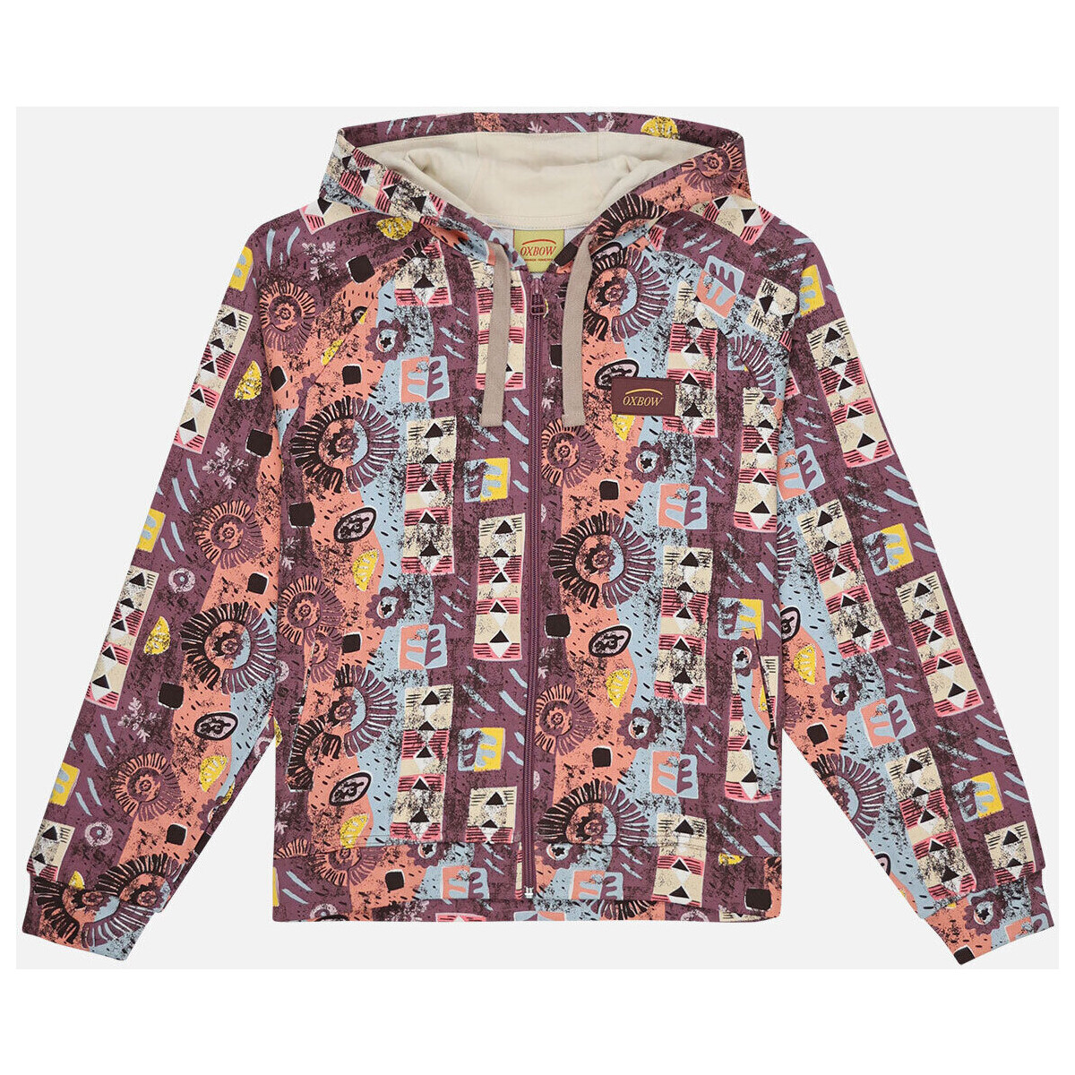 Textiel Dames Mantel jassen Oxbow Hoodiejack met rits en print SIMONA Violet