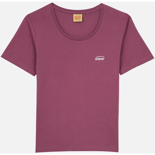 Textiel Dames T-shirts korte mouwen Oxbow Effen T-shirt met geborduurde halslijn TARTAS Violet