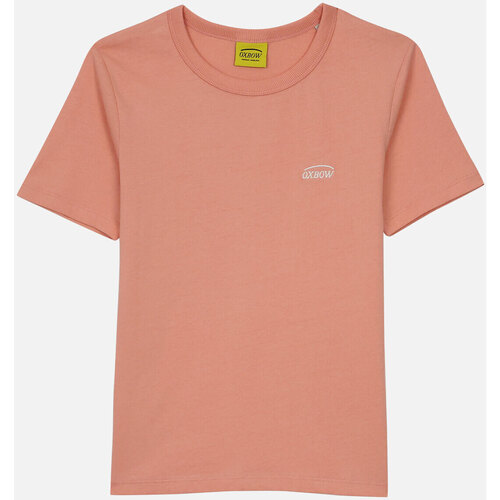 Textiel Dames T-shirts korte mouwen Oxbow Effen geborduurd T-shirt met ronde hals TALPHIN Roze
