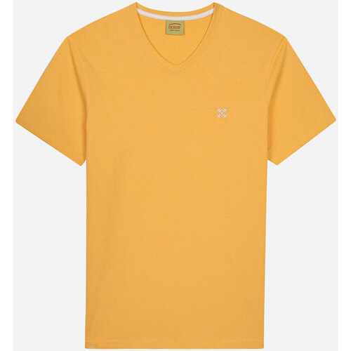 Textiel Heren T-shirts korte mouwen Oxbow Effen T-shirt met V-hals 4flo geborduurd op de borst TIVE Oranje