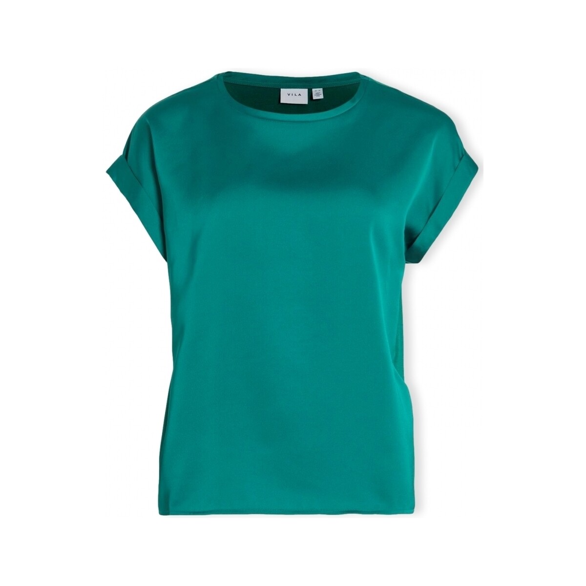 Textiel Dames Tops / Blousjes Vila Noos Top Ellette - Ultramarine Green Groen