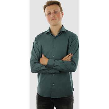 Textiel Heren Overhemden lange mouwen Vercate Kreukvrij Overhemd - Groen Bamboe Groen