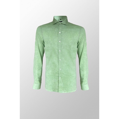 Textiel Heren Overhemden lange mouwen Vercate Lichtgroen Overhemd - Premium Linnen Groen