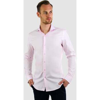 Textiel Heren Overhemden lange mouwen Vercate Strijkvrij Overhemd - Roze Poplin Roze